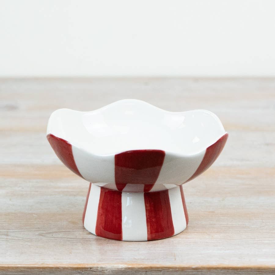 Red & White Striped Candy Bowl