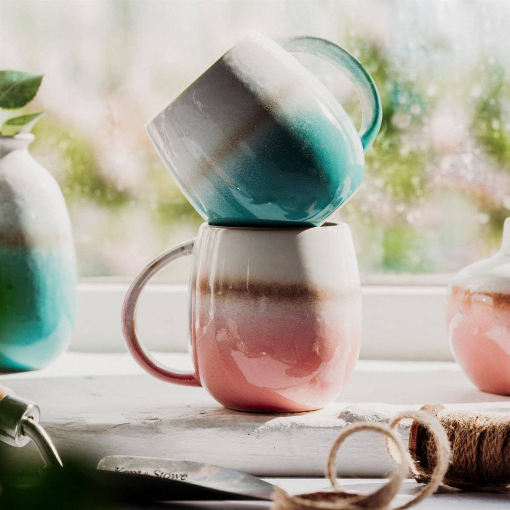 Sass and Belle Dip Glazed Ombre Turquoise Mug