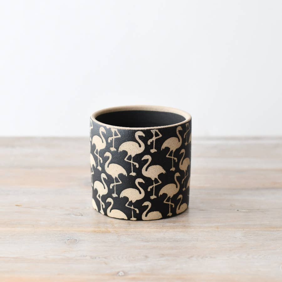Black Flamingo Planter