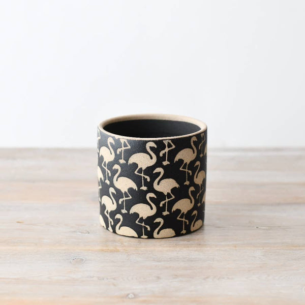 Black Flamingo Planter