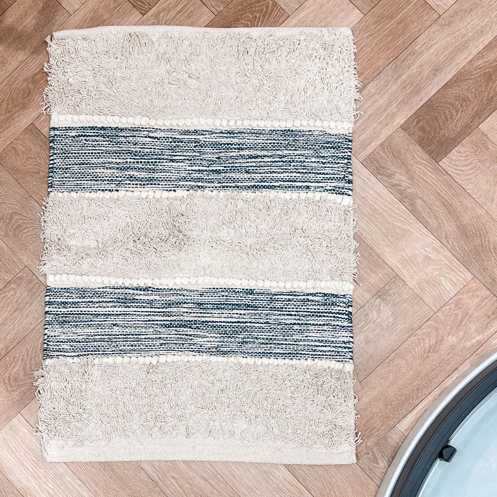 Sass and Belle Blue scandi Boho tufted Rug
