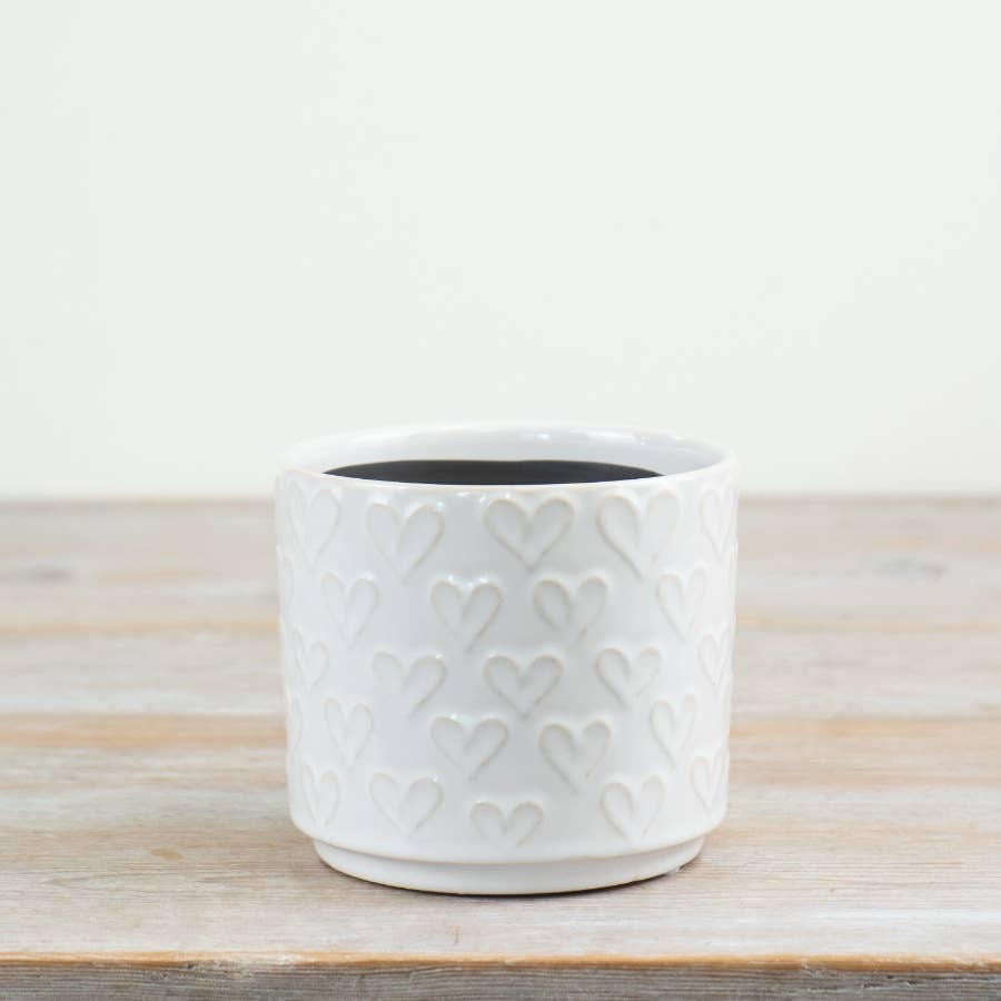 White Heart Planter