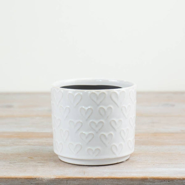 White Heart Planter