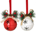 RED AND WHITE ROUND METAL BELL