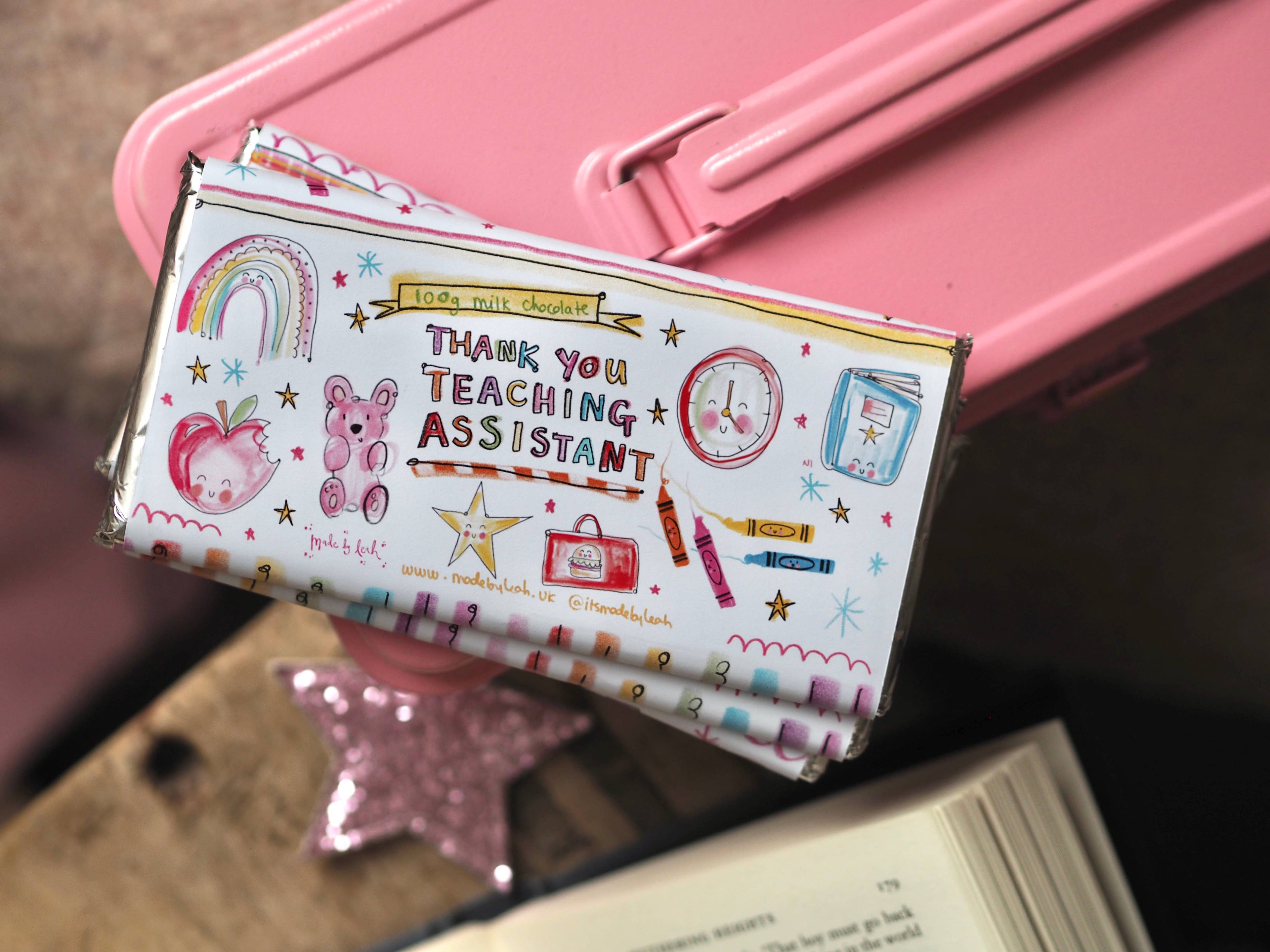 ‘Thank You Teacher’ Colourful 100g Milk Chocolate Bar: Teacher