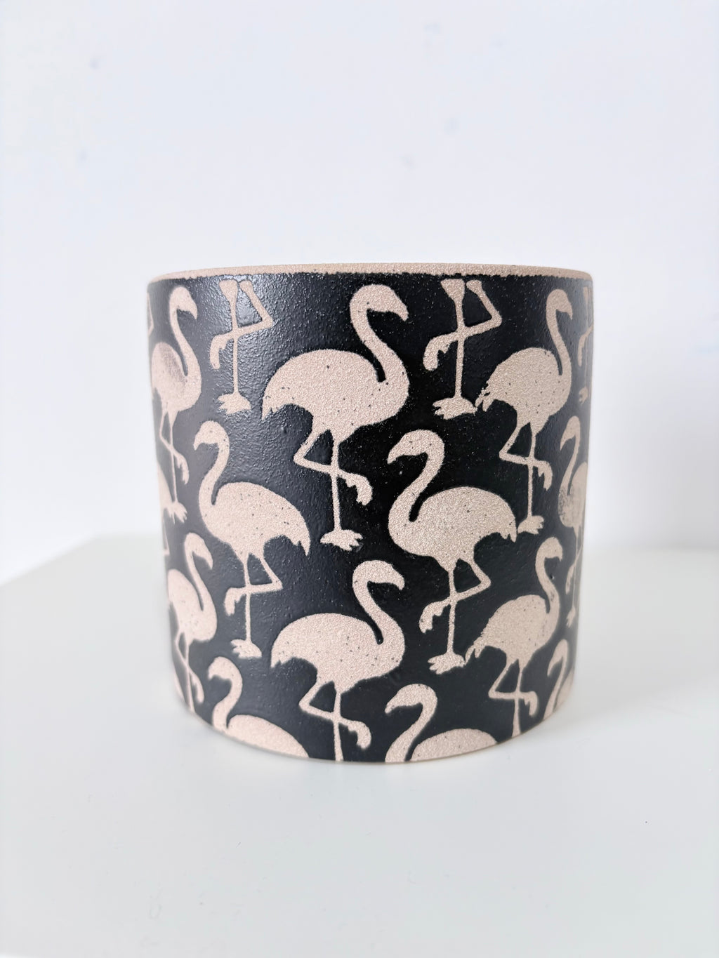 Black Flamingo Planter