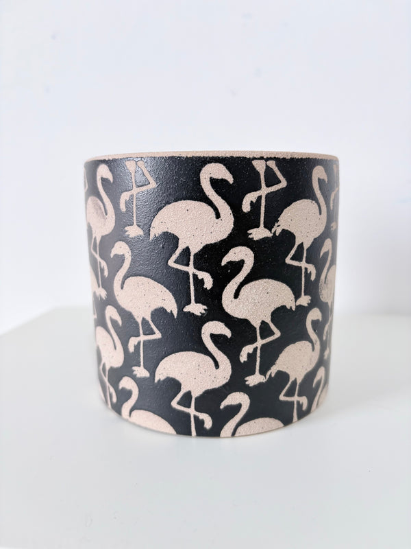 Black Flamingo Planter