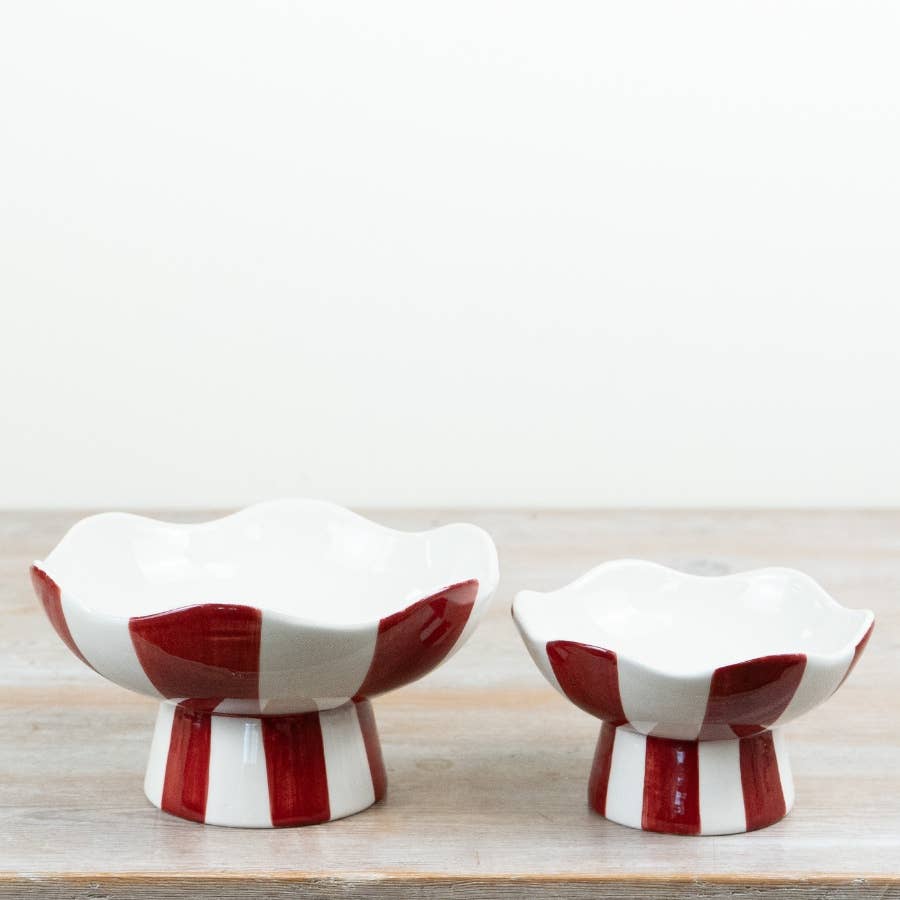 Red & White Striped Candy Bowl