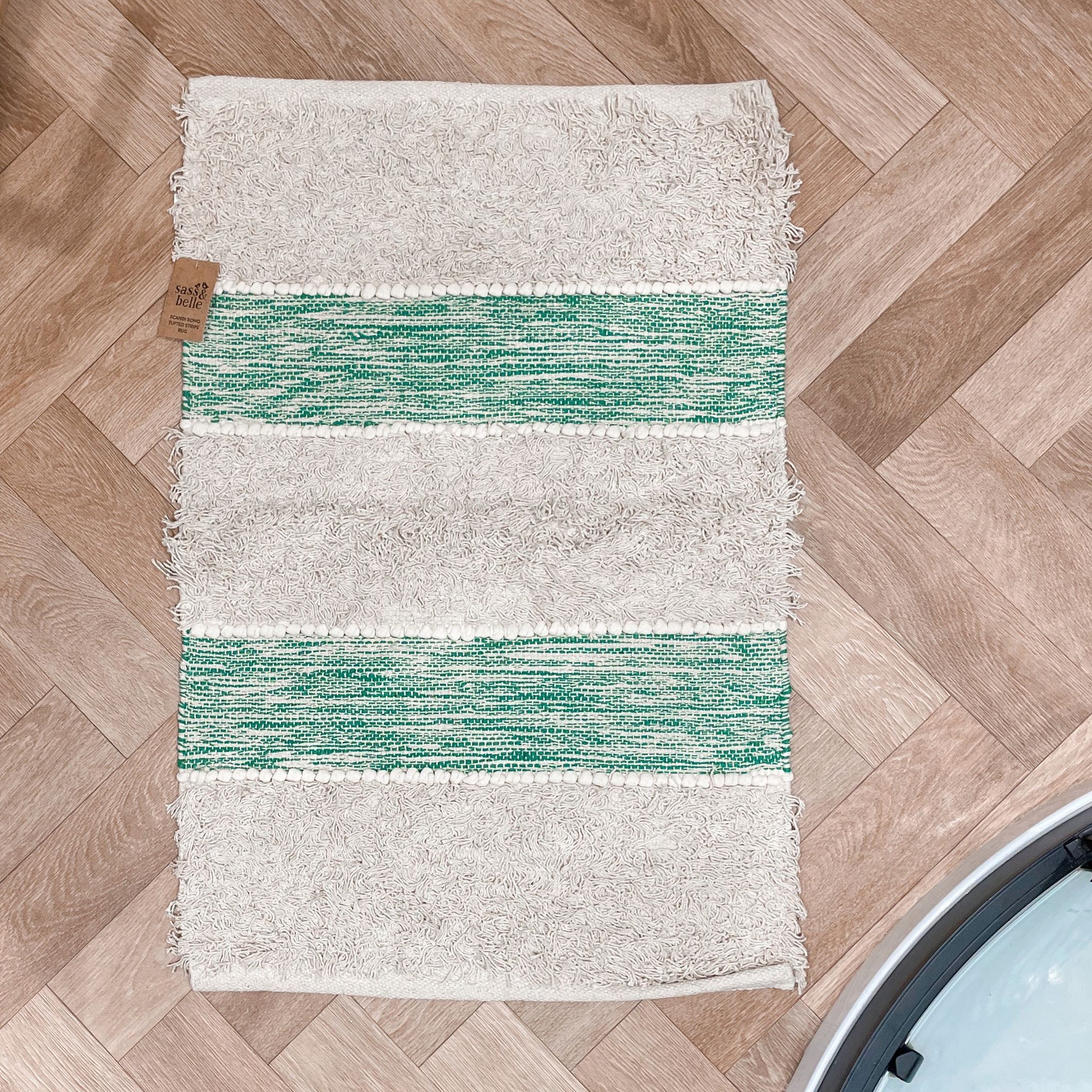 Sass and Belle Scandi Boho Tufted Stripe Rug