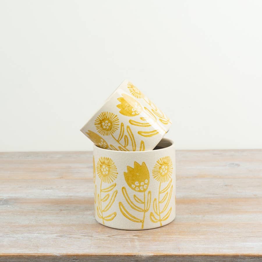 Yellow Sunflower Planter