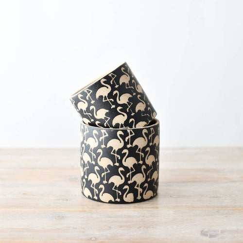 Black Flamingo Planter