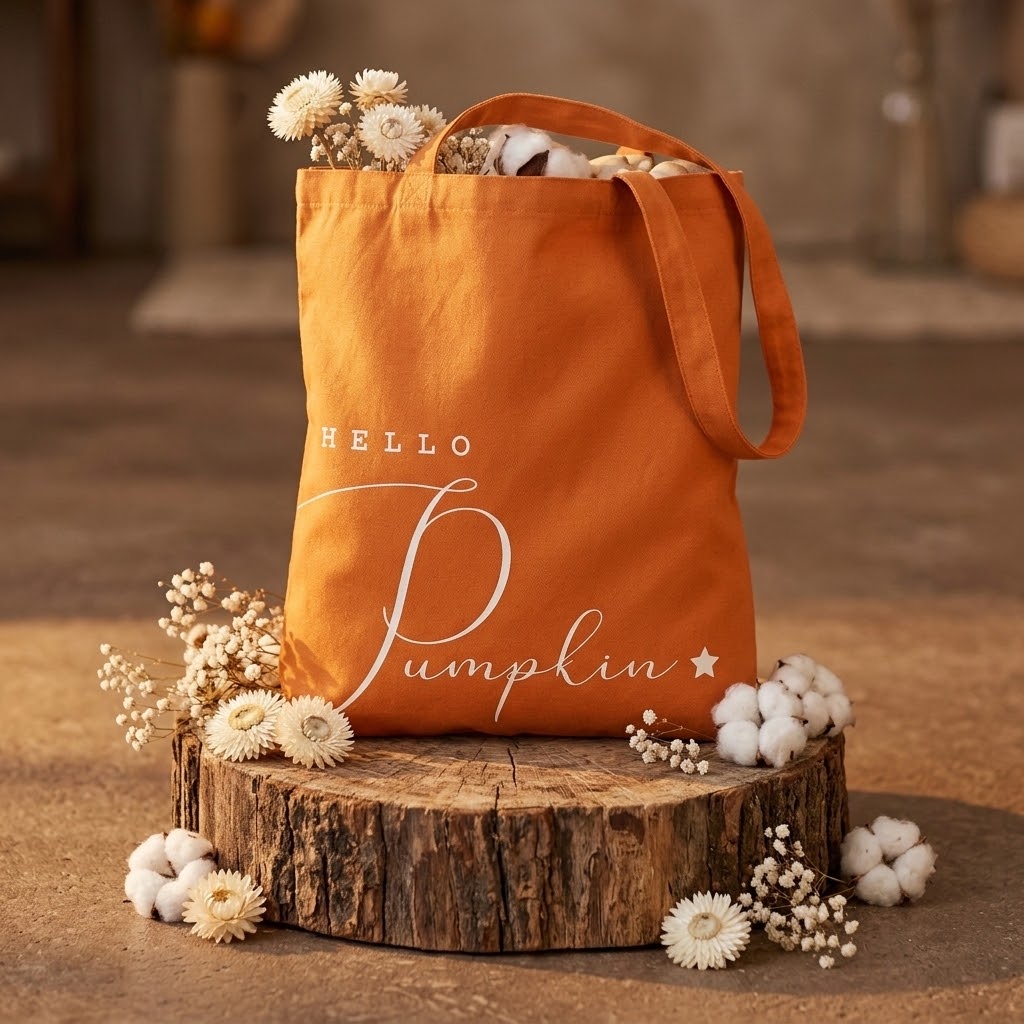 CANVAS TOTE BAG HELLO PUMPKIN